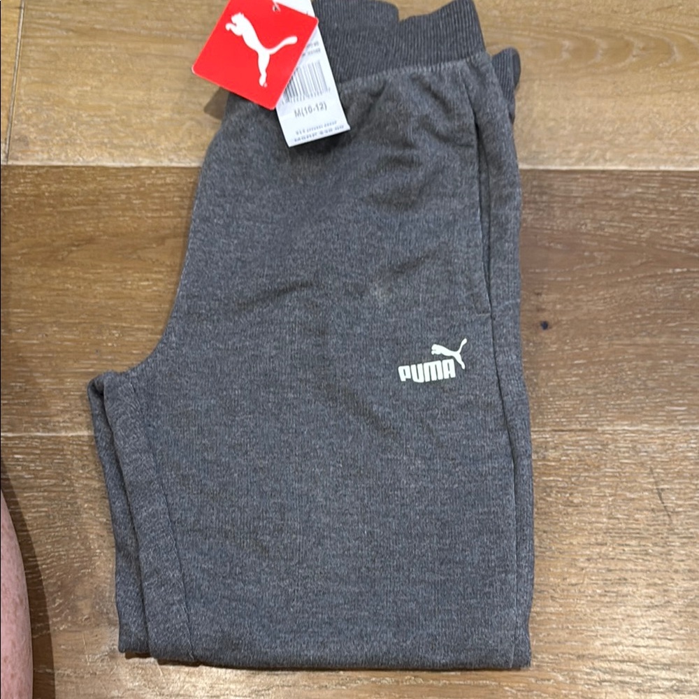 Puma Gray Joggers Soft Fleece Relaxed Fit